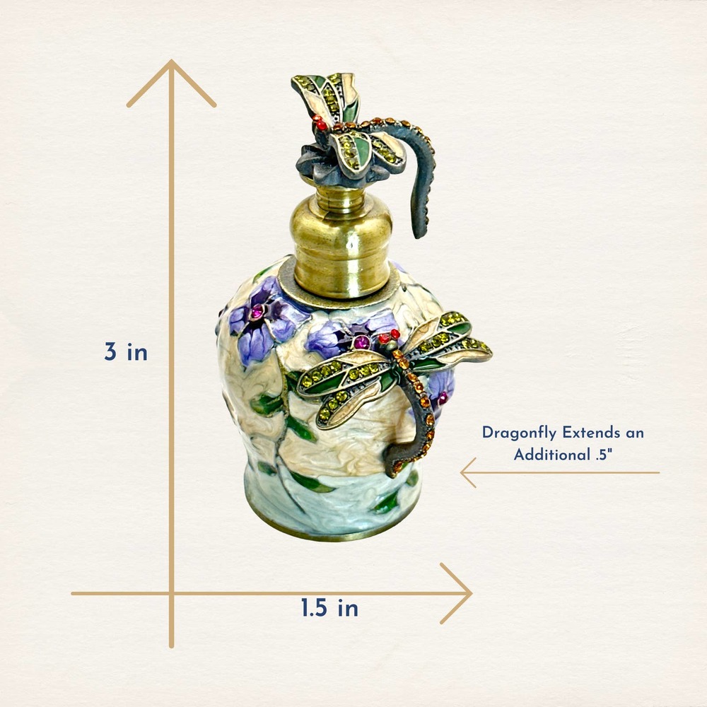 Evenchae Dragonfly Glass Perfume Bottle, 6 ml, Empty - with Gift Bag - Picture 5 of 10